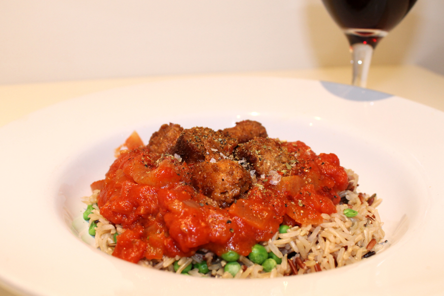 Spicy Vegetarian Sausage Stew With Wild And Brown Rice Carrots And Claret 