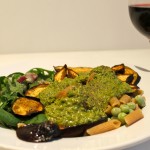 Pasta with Broad Beans, Aubergine and Green Walnut Sauce